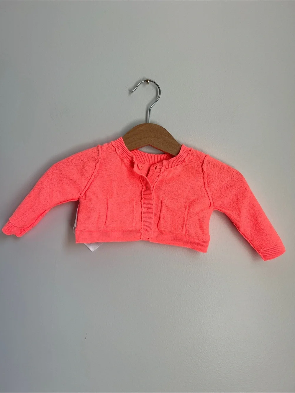 GAP | Baby Neon Coral Knit Cardigan Jacket Size 0-3 Months